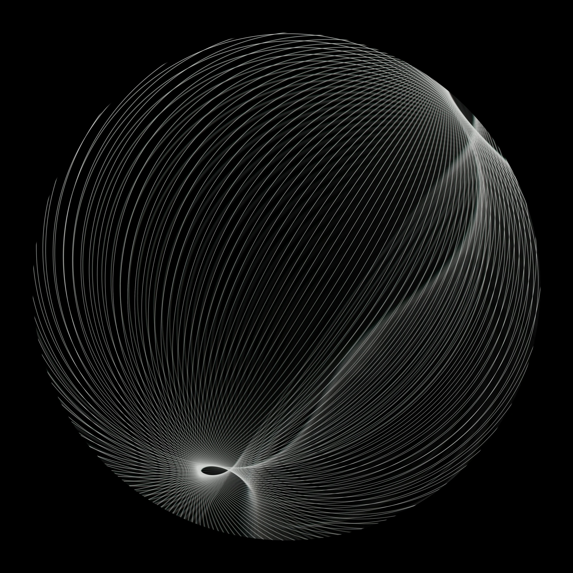 an sphere in a black background