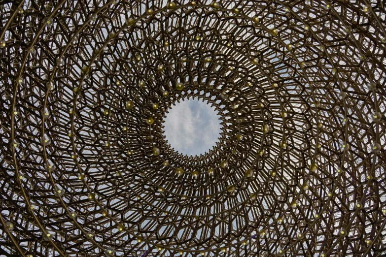 a view looking up through a decorative piece