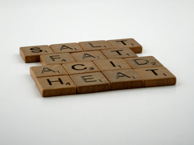 some sort of wooden block with words and letters on it