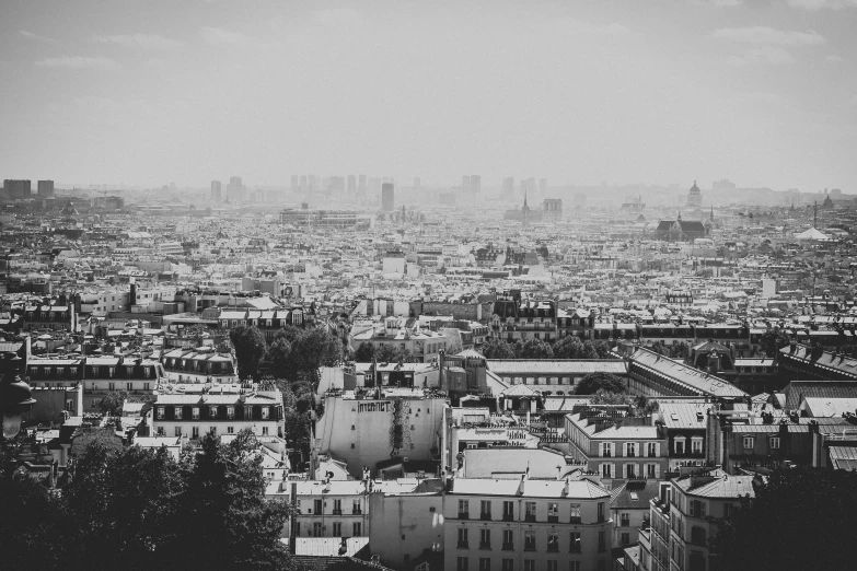 a cityscape showing a bird's eye view of paris