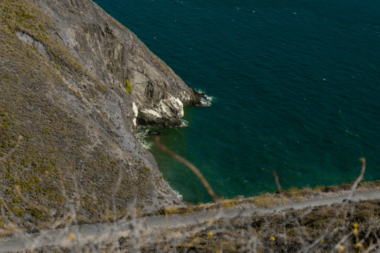 the view from an elevated viewing point of a sea cliff
