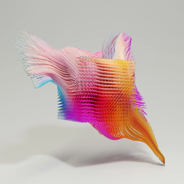 a fish with many colors made from wires