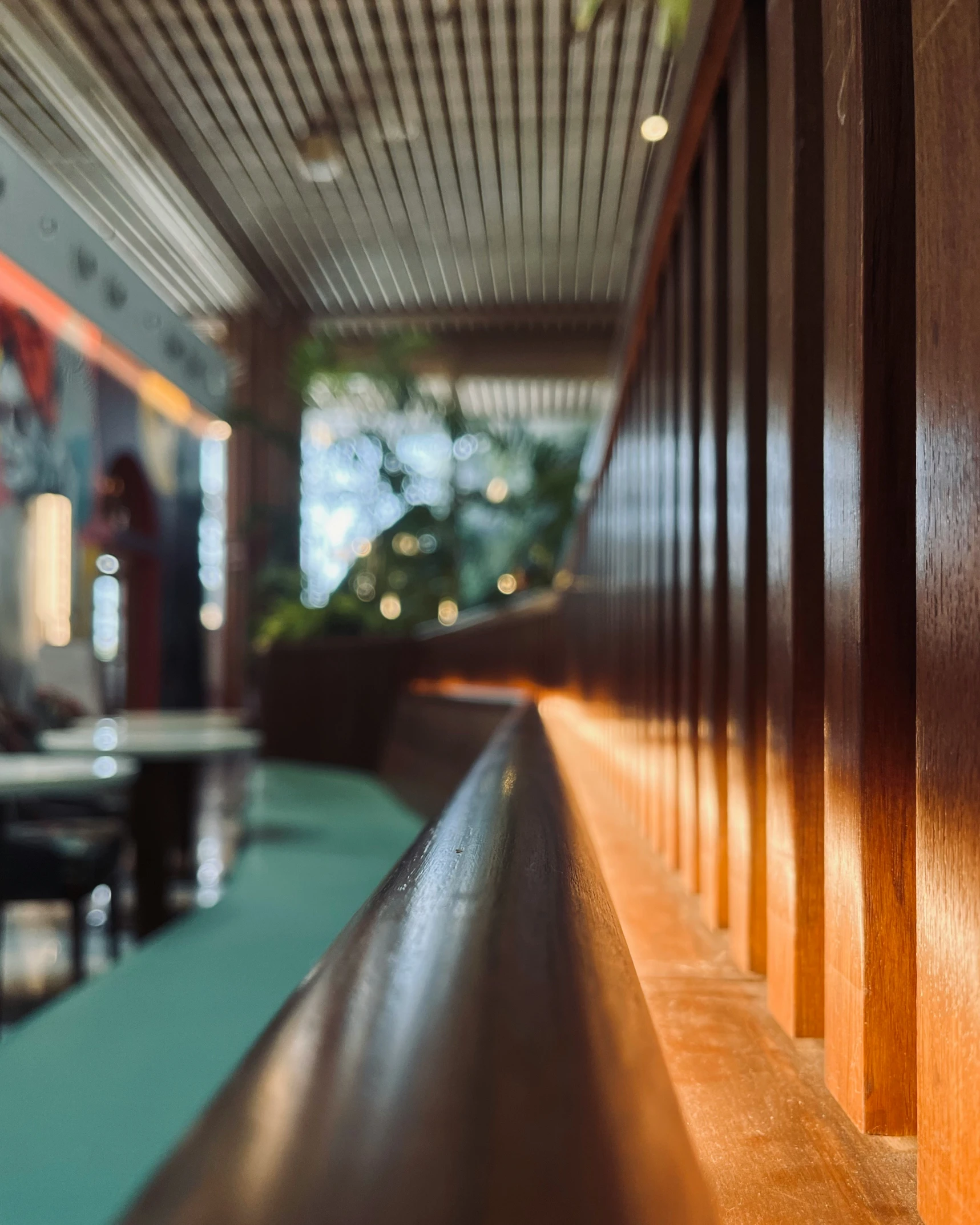 a wooden wall is lined with wood planks