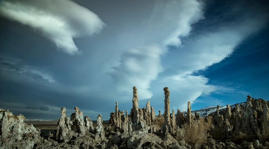 a strange cloud formation over an arid land