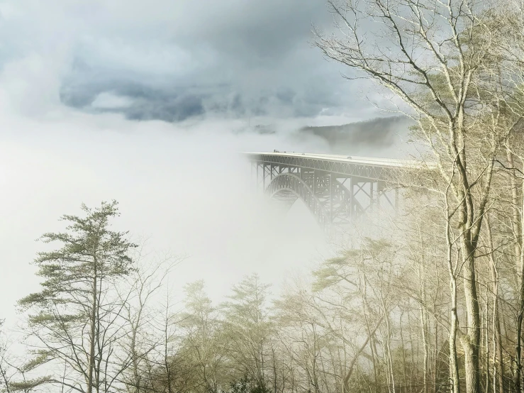 a train goes on a track and it's fog