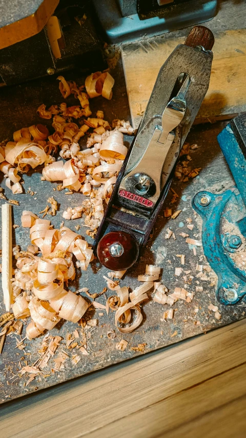 an image of a clogging board with the wooden tools