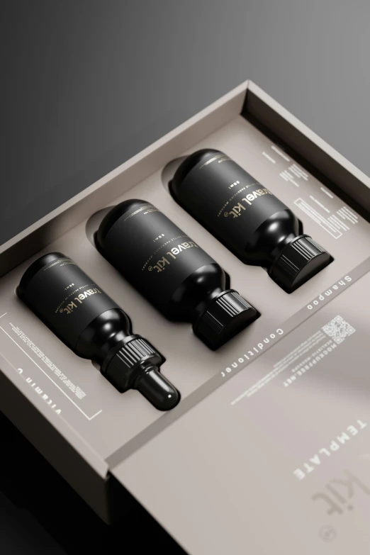 the packaging for this set includes three black camera cases