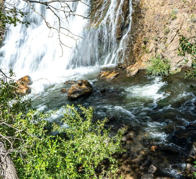 waterfall in the middle of the jungle near a river