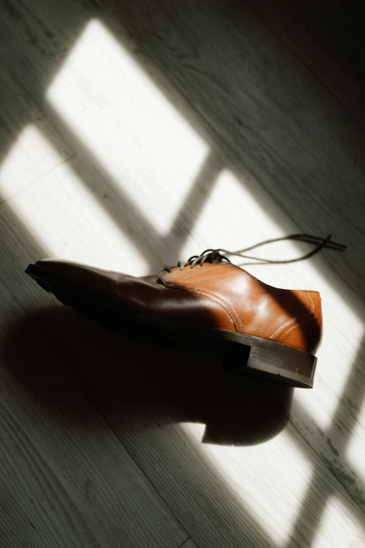 a pair of shoes is sitting on the floor