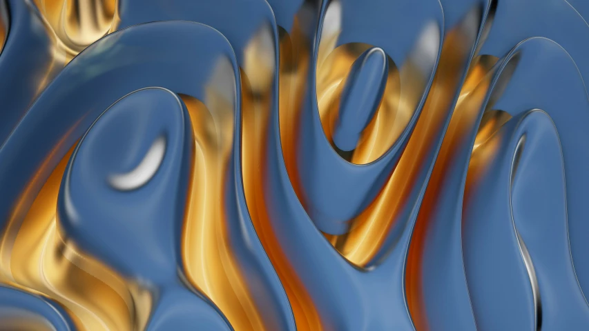 the image has been made with blue, yellow and brown colors