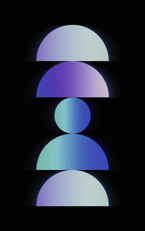 three circles in a pattern on black background