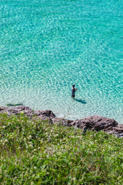 two men standing in the water looking for their boat