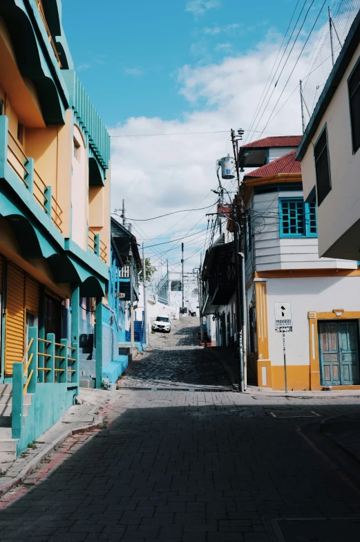 a street lined with buildings next to each other