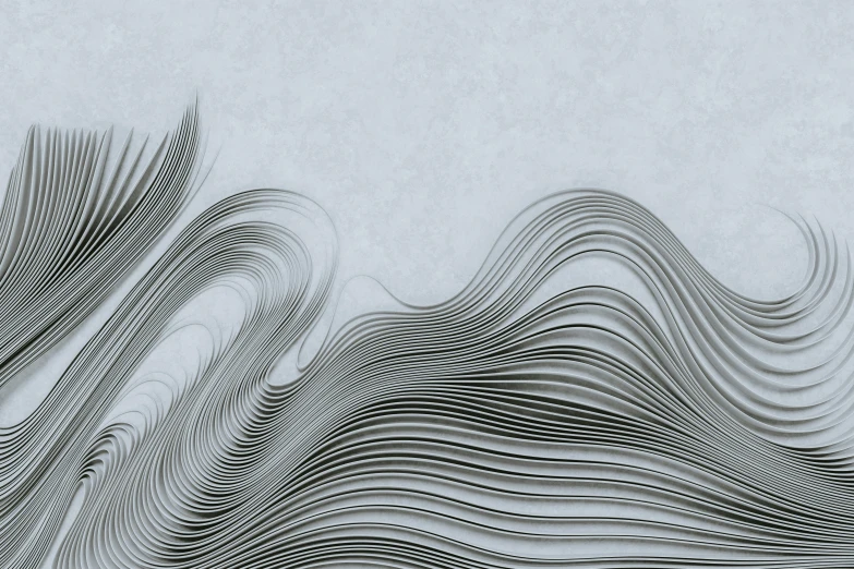 a drawing of some wavy lines on a wall