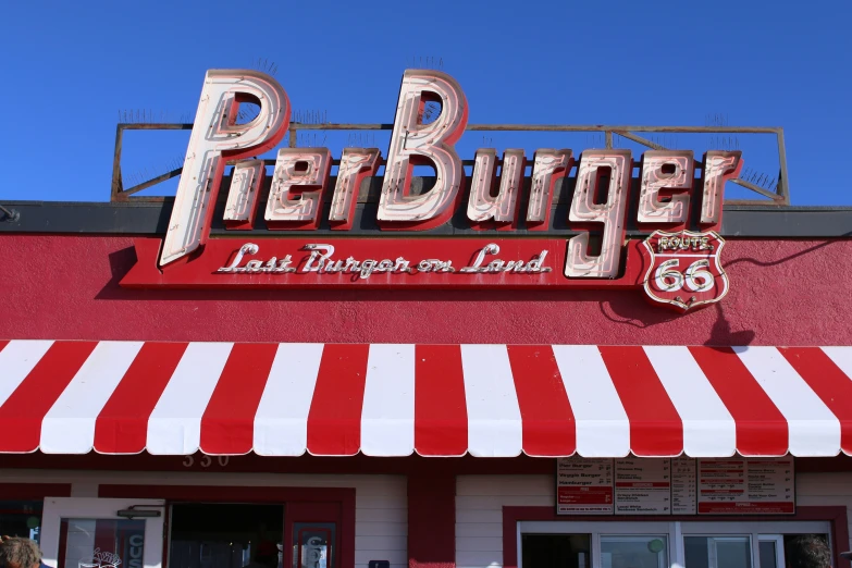 a sign that reads pepburg on the top of the building