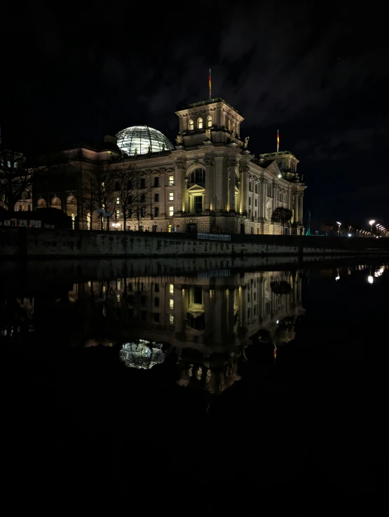 an image of a building that is lit up