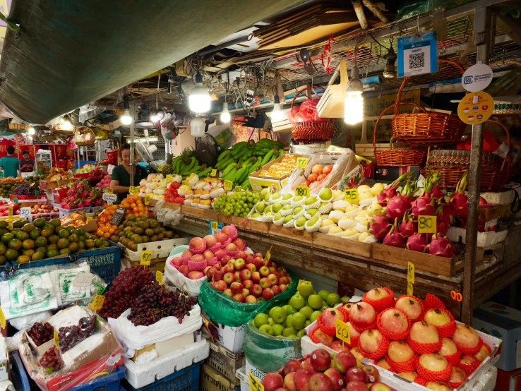 this market is filled with various types of fruit