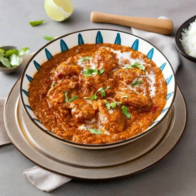 a meal is served in a bowl next to another dish on the table