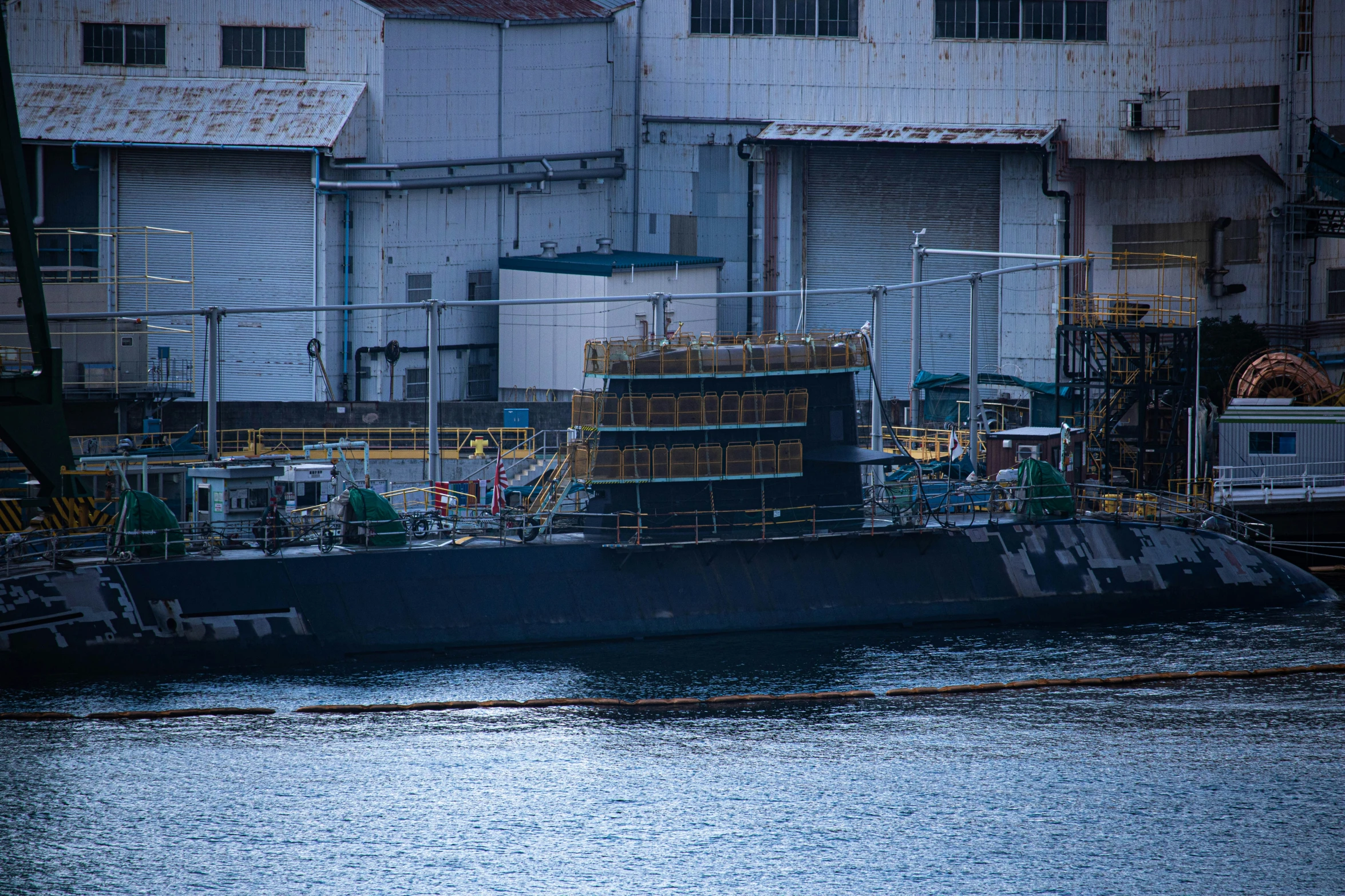 a ship is shown sitting at the dock