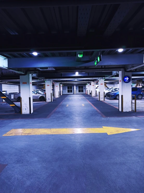 an empty parking garage at a mall