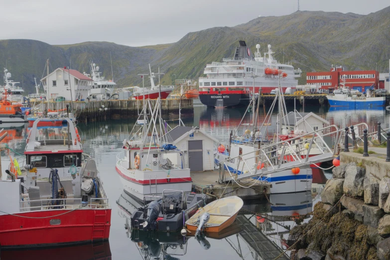 a group of boats that are in the water