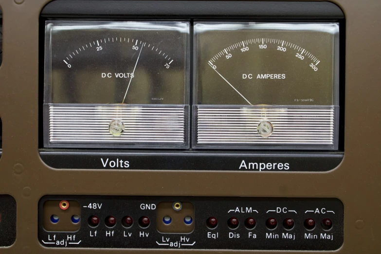 the meter displays voltms and ameressed voltages