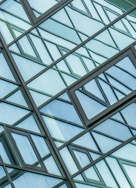 looking through the glass on an office building