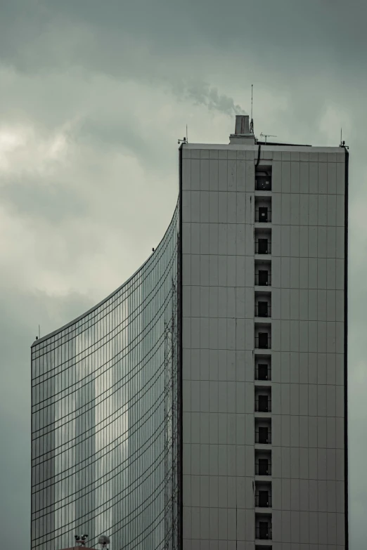 a white and black picture of a building