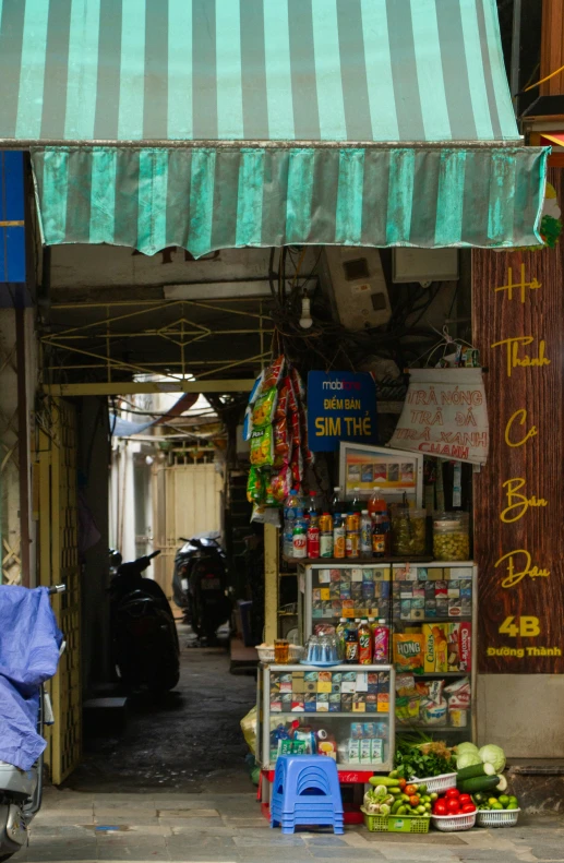 several outdoor shops are featured in the area