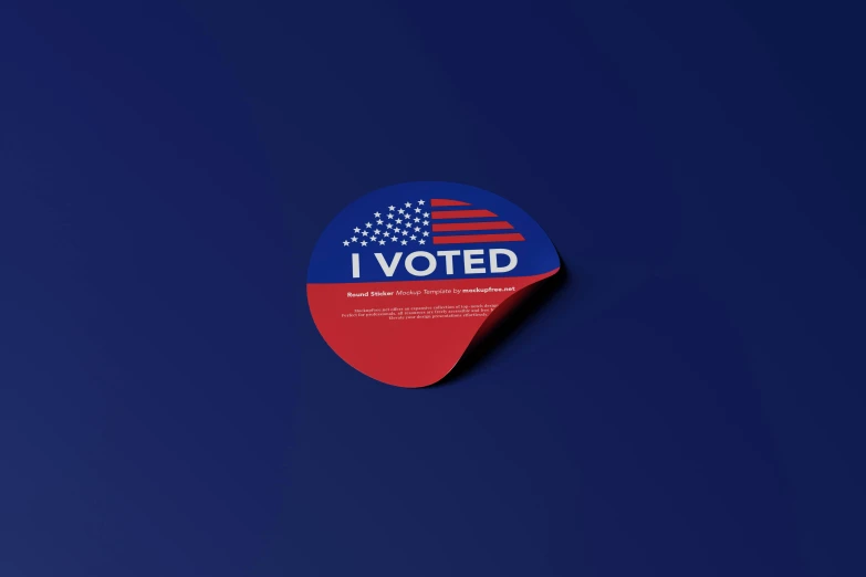 a vote sticker on a blue background