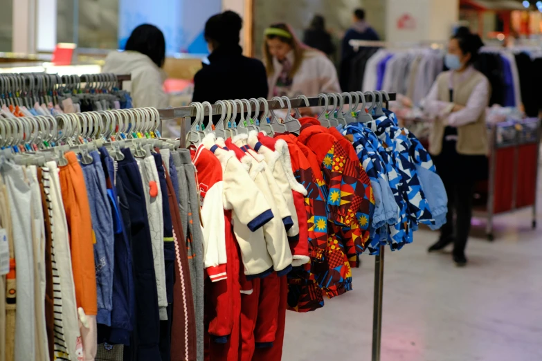 a display of clothing in a retail store