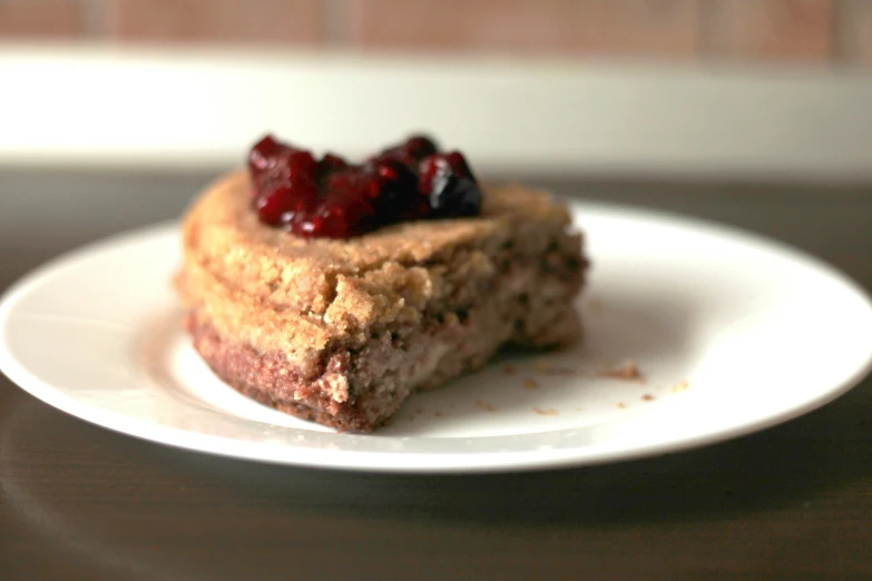 small piece of cake is on a small plate