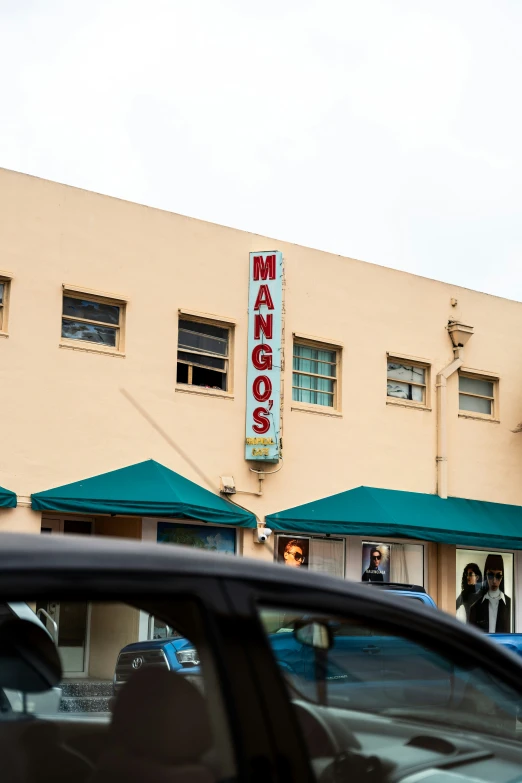 the marquee for a restaurant and car park