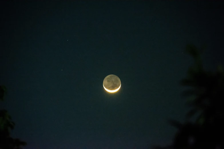 an moon and the earth from space captured during the night