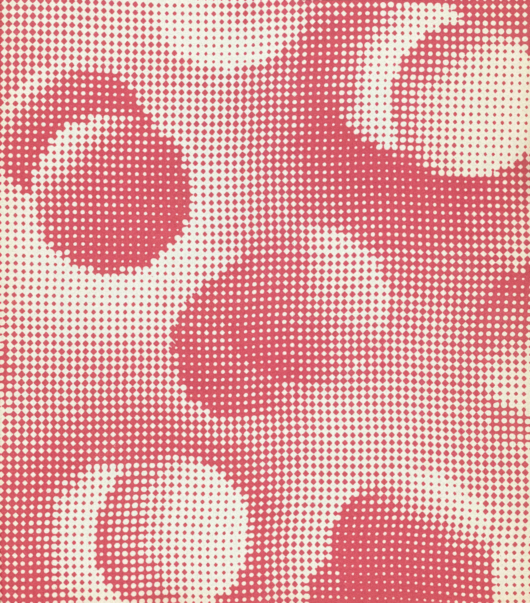 white circles with bright pink background