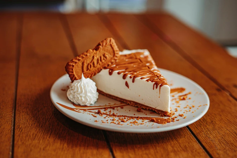 a slice of cheesecake on a white plate