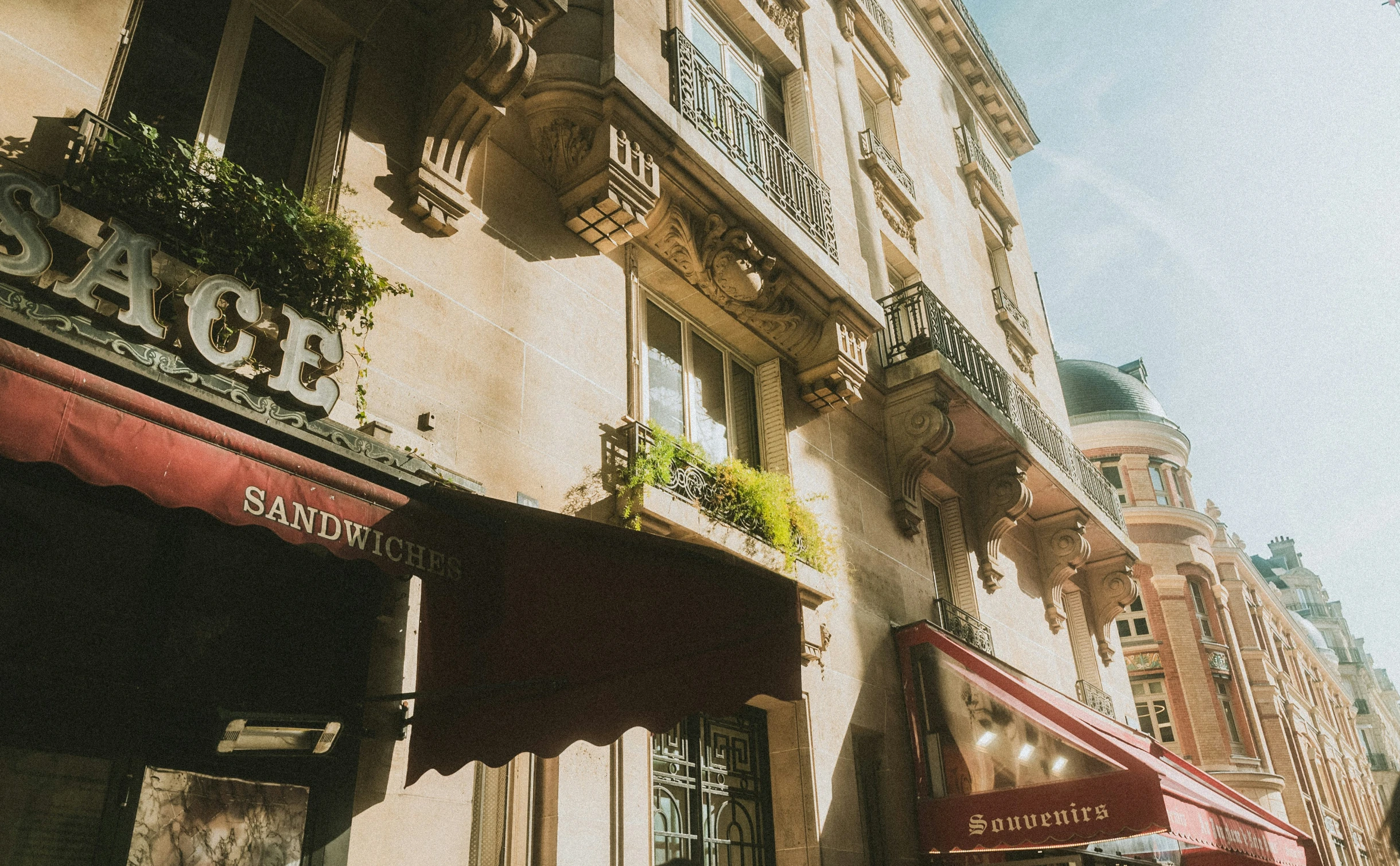 buildings near one another with shops along the street