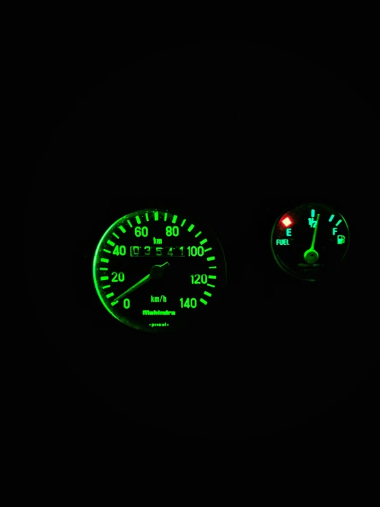 gauges at night time in the dark