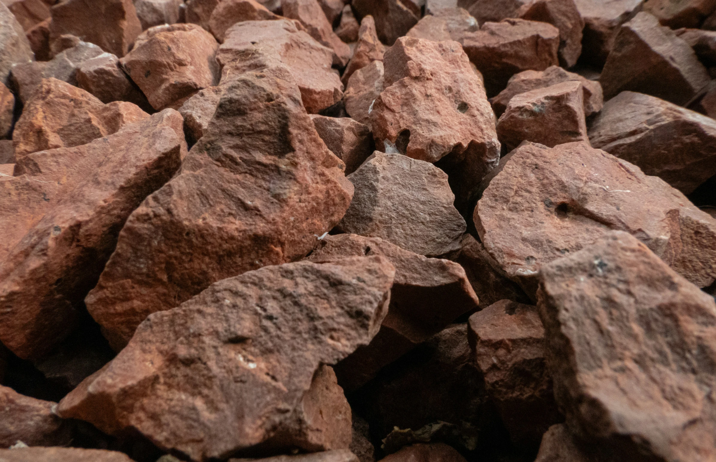 brown rocks that look like they are piled together