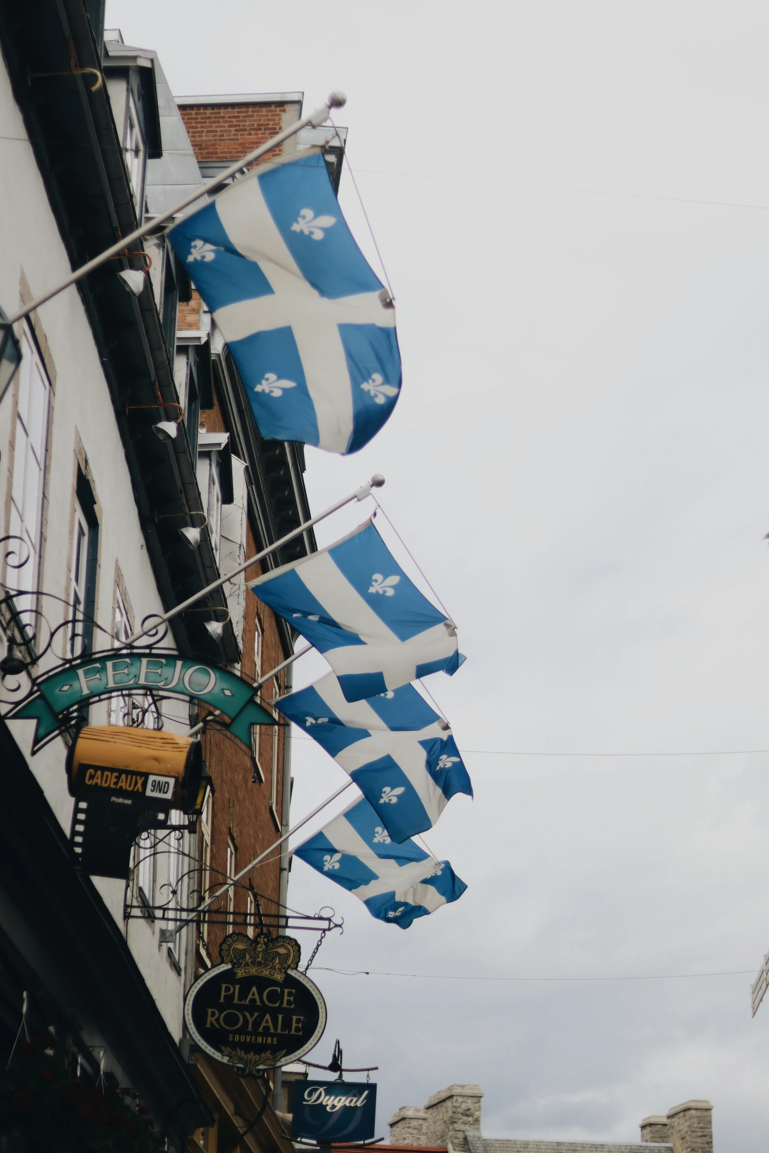 the flag flying over an irish restaurant