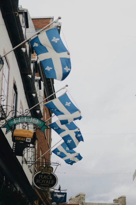 the flag flying over an irish restaurant