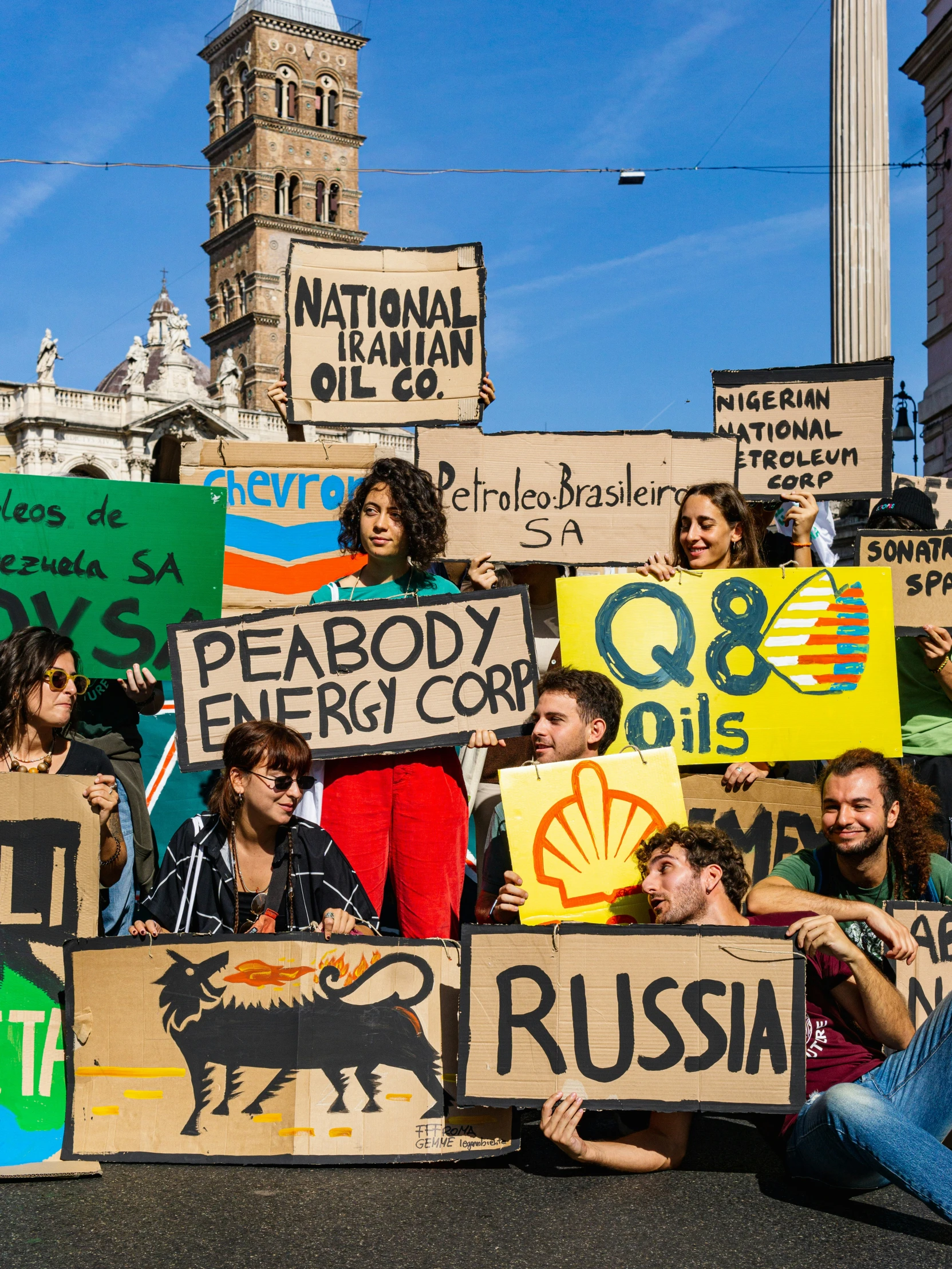 people are protesting against the oil in protest