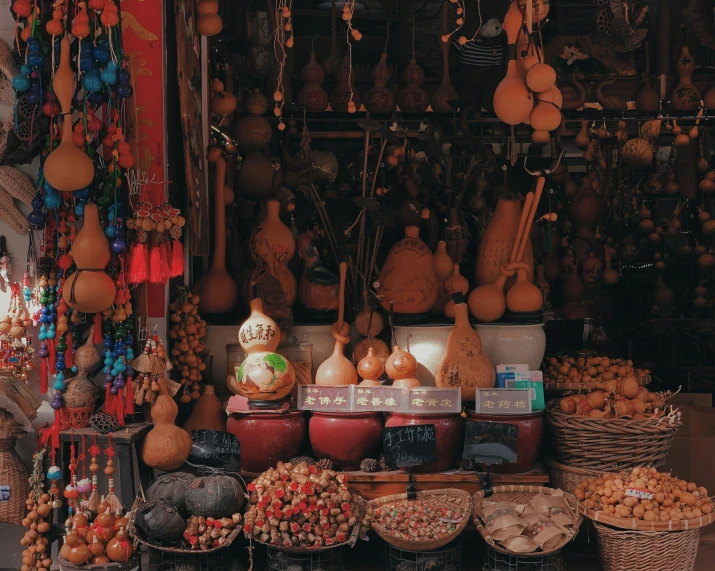 a shop with baskets, containers and other items