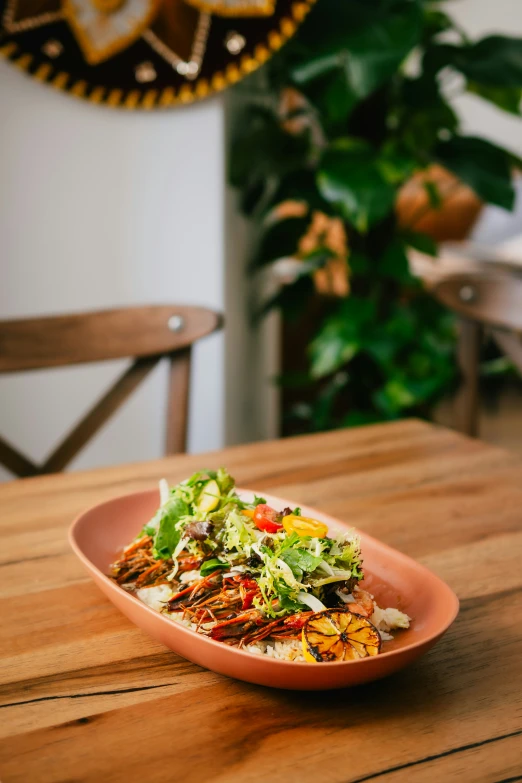 a dish of food is shown on a table