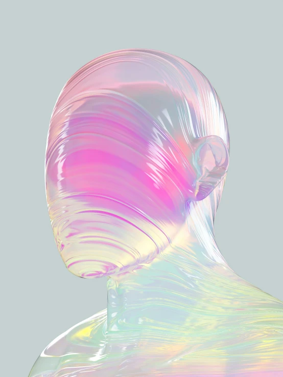 an artistic po of a woman's face made with iridescents