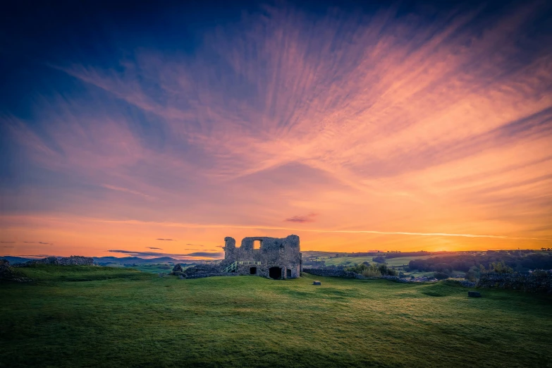 this is the image of a castle in a field