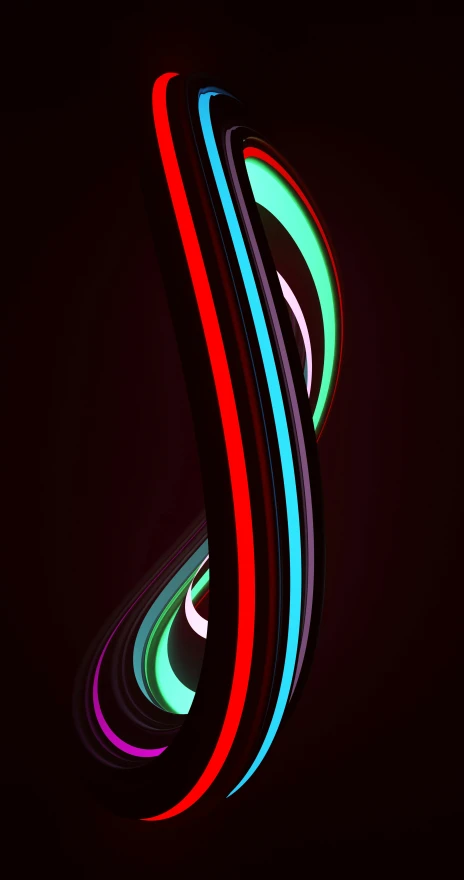 colorful lines with black background that look like a letter s