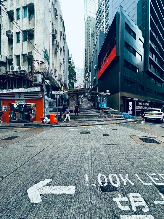 a road sign directing traffic in a city