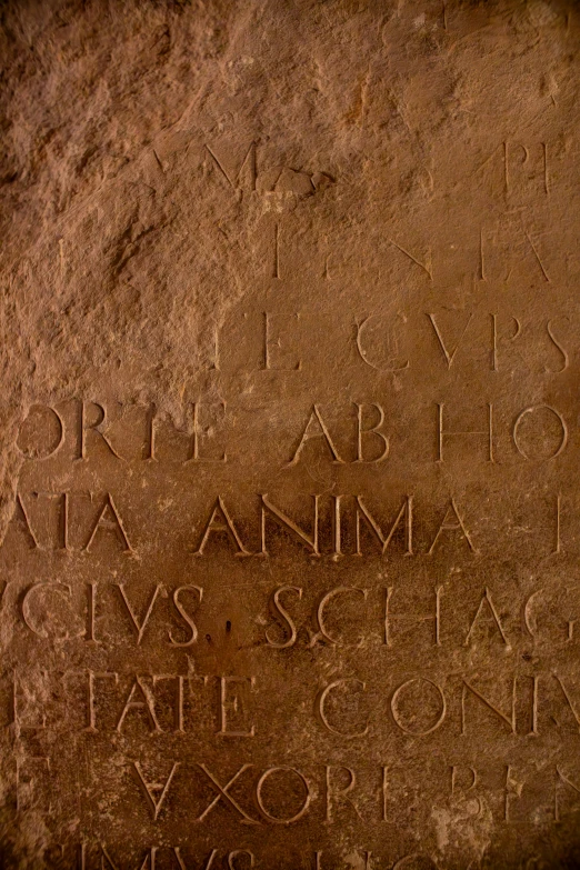 a stone wall has writing in various languages