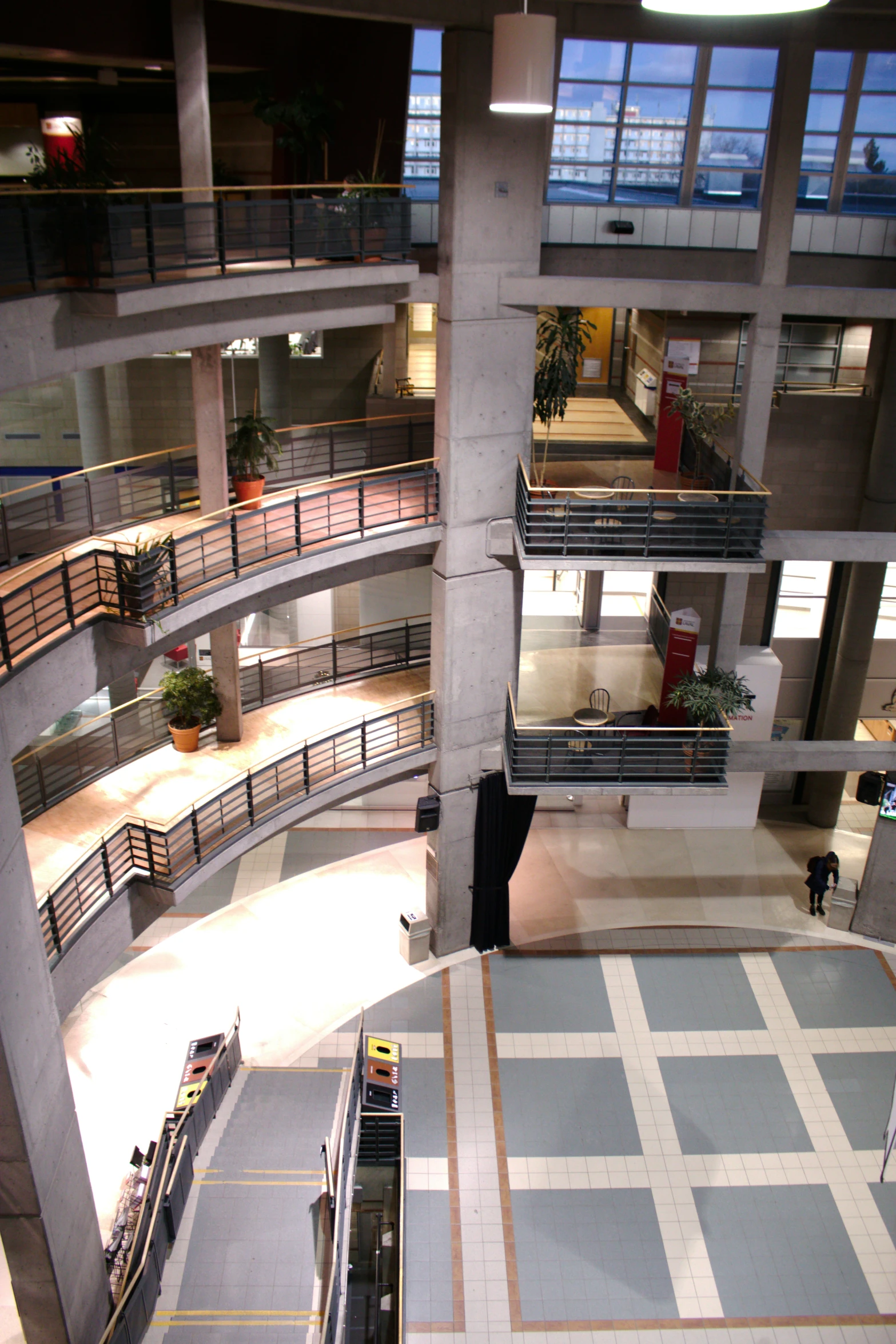 an empty parking garage inside of a building